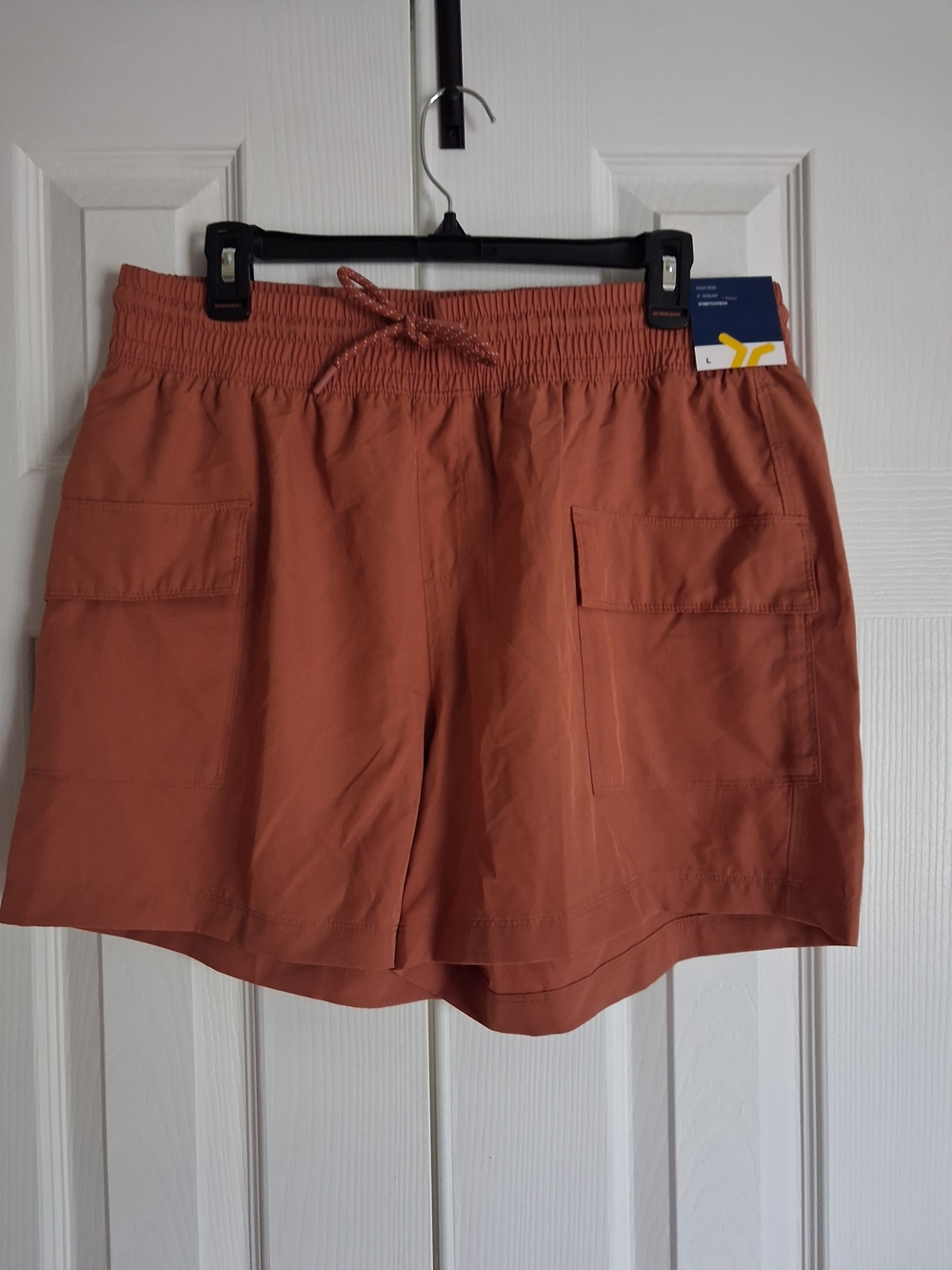 Old Navy Rust-Orange Drawstring STRETCHTECH Cargo Shorts